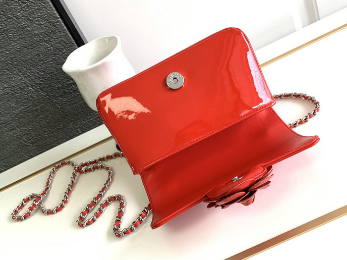 Mini Chanel Patent Leather Shoulder Bag Red CF2302