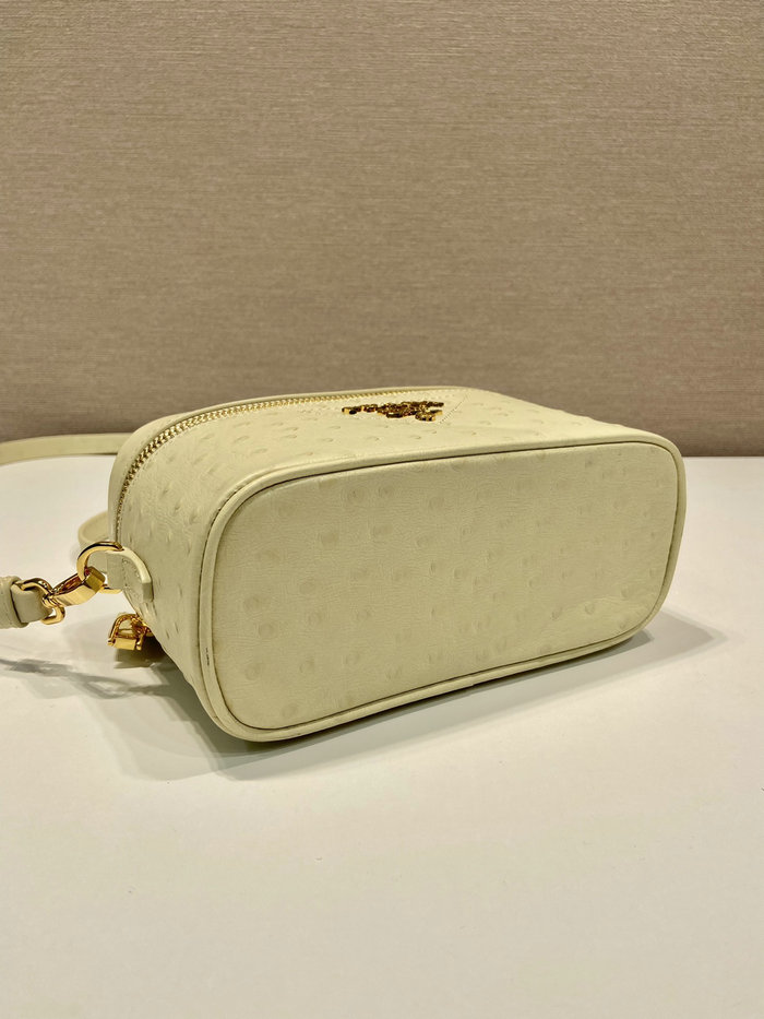 Prada Ostrich Veins Lether Mini Bag Yellow 1BH202