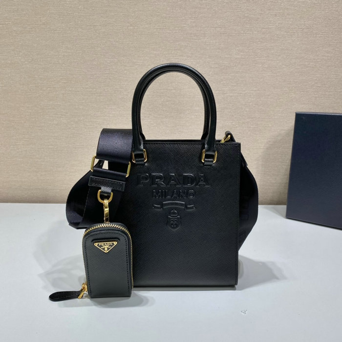 Prada Saffiano Leather handbag Black 1BA333