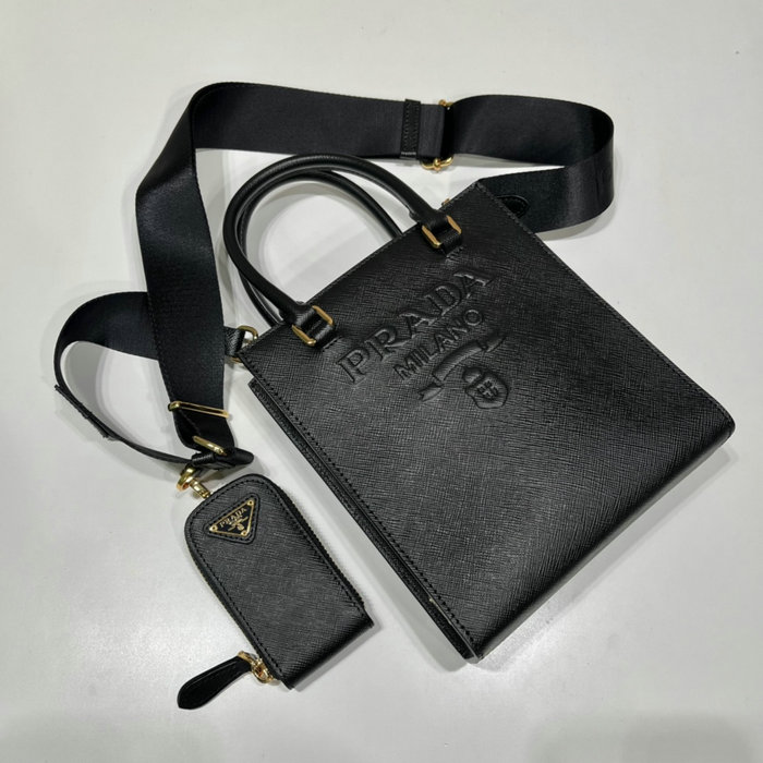 Prada Saffiano Leather handbag Black 1BA333