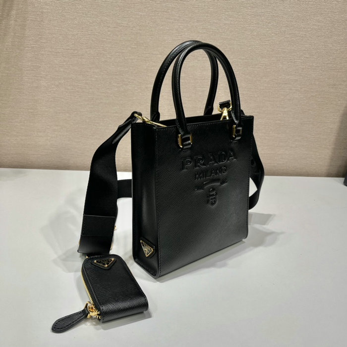 Prada Saffiano Leather handbag Black 1BA333