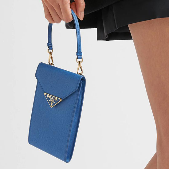 Prada Saffiano leather mini-bag Blue 1BP050