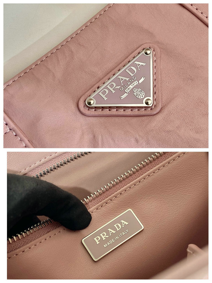Prada Small antique nappa leather tote Pink 1BG459