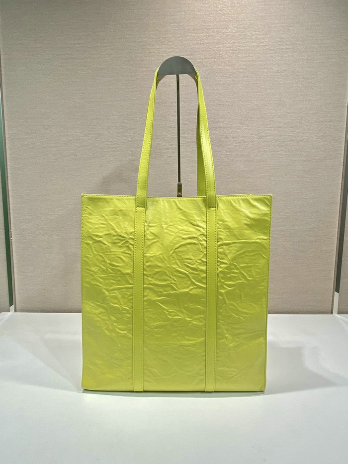 Prada Small antique nappa leather tote Yellow 1BG459