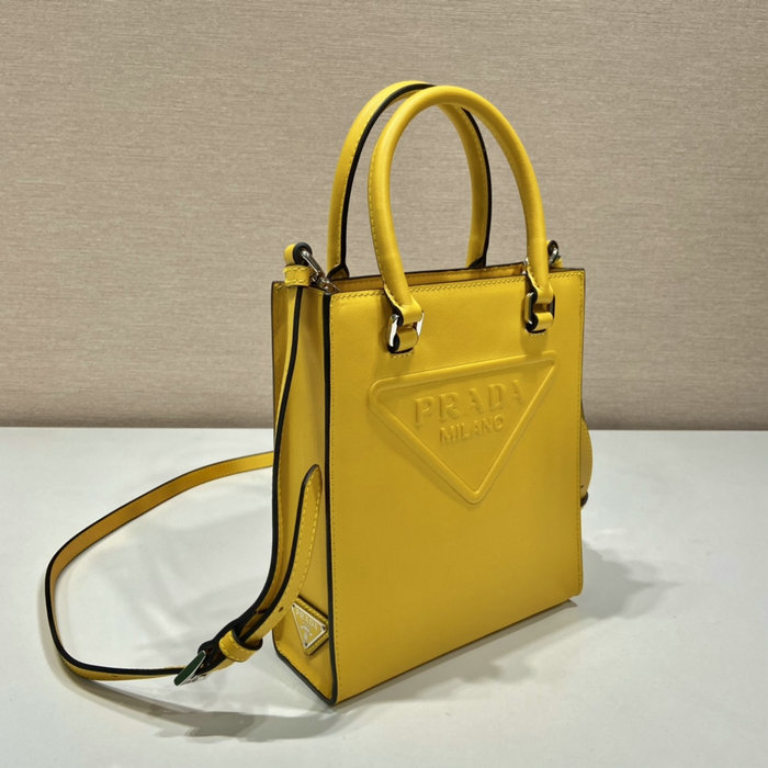 Prada Smooth Leather handbag Yellow 1BA333