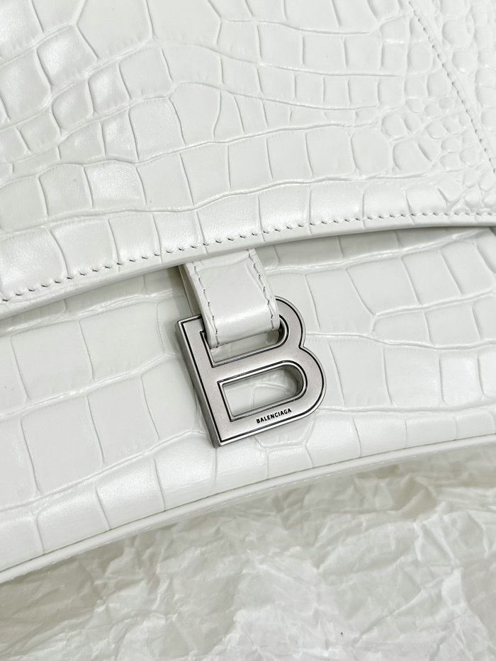 Balenciaga Downtown Medium Shoulder Bag White B671354