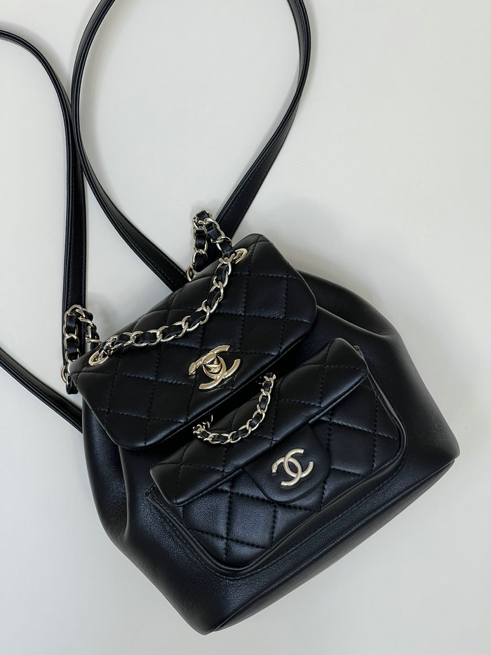 Chanel Calfskin Duma Backpack Black AS3687