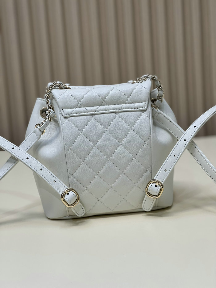 Chanel Calfskin Duma Backpack White AS3687