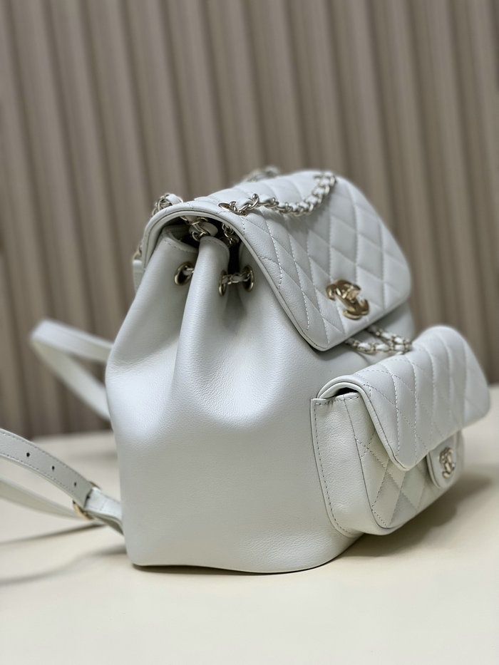 Chanel Calfskin Duma Backpack White AS3688