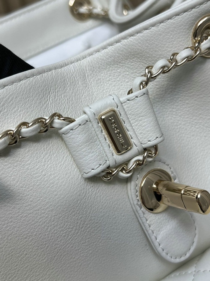 Chanel Calfskin Duma Backpack White AS3688