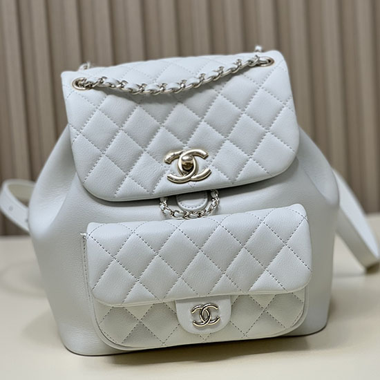 Chanel Calfskin Duma Backpack White AS3688