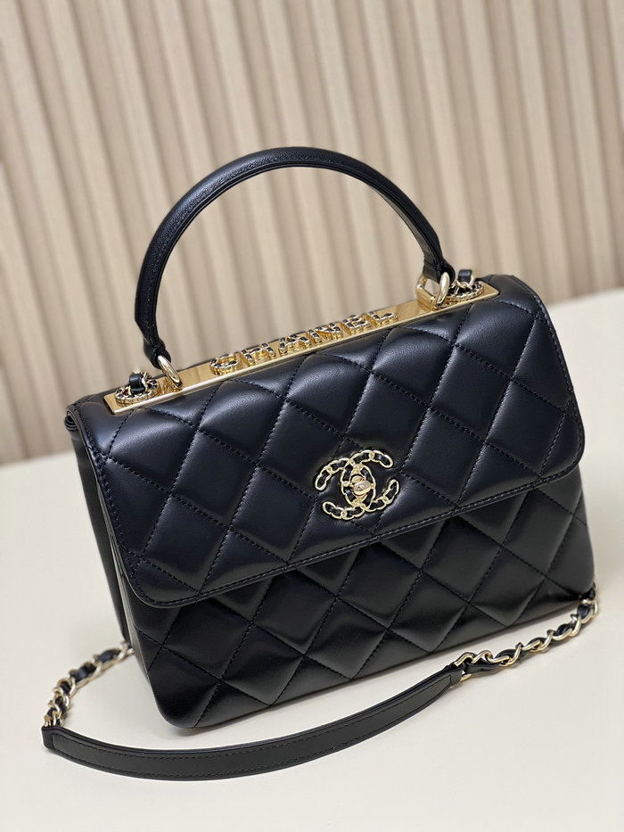 Chanel Flap Bag With Top Handle Black A92236