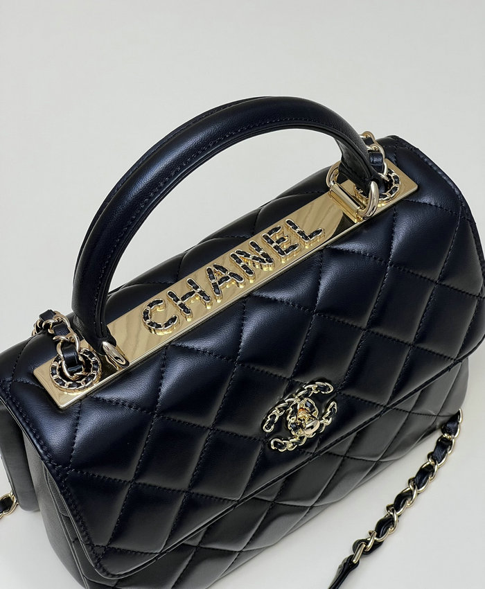 Chanel Flap Bag With Top Handle Black A92236