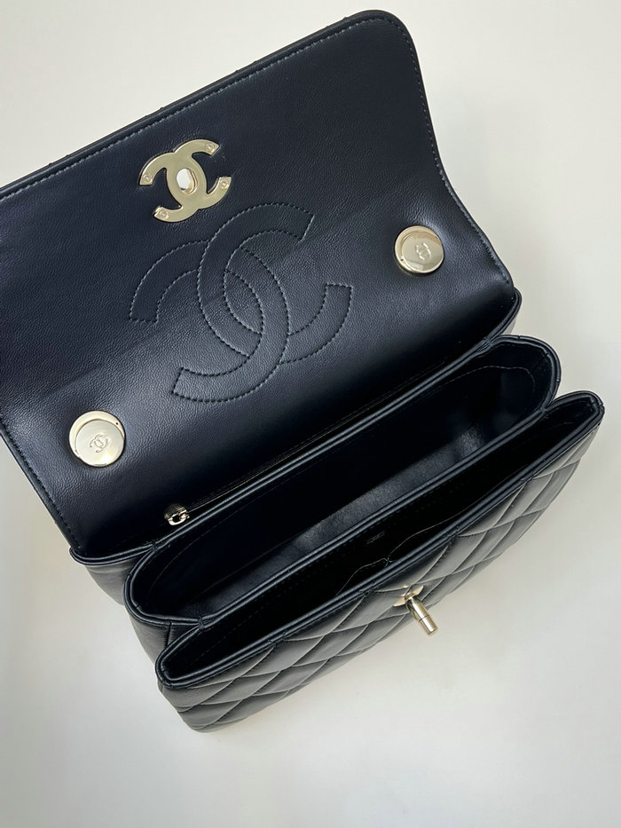 Chanel Flap Bag With Top Handle Black A92236