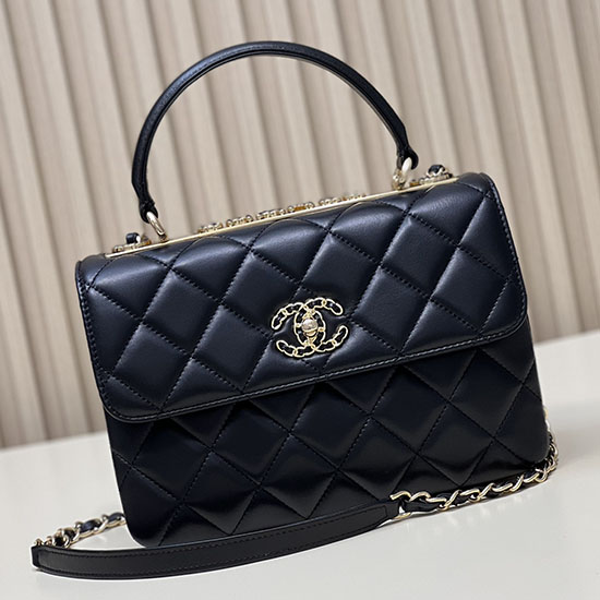 Chanel Flap Bag With Top Handle Black A92236