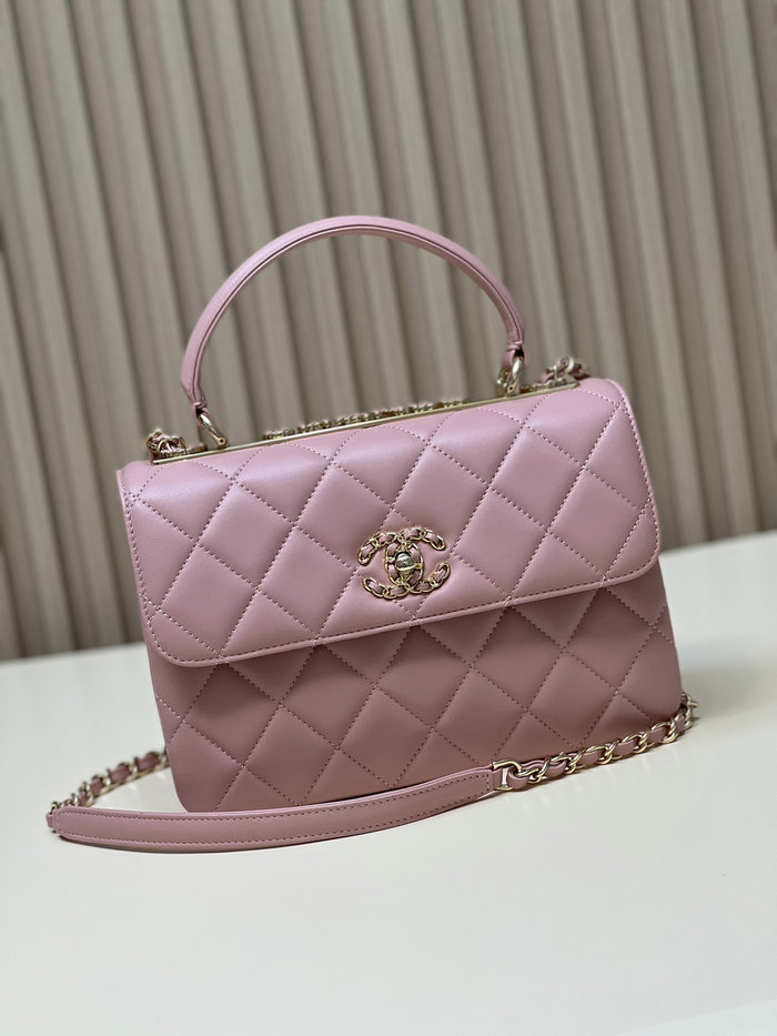 Chanel Flap Bag With Top Handle Pink A92236