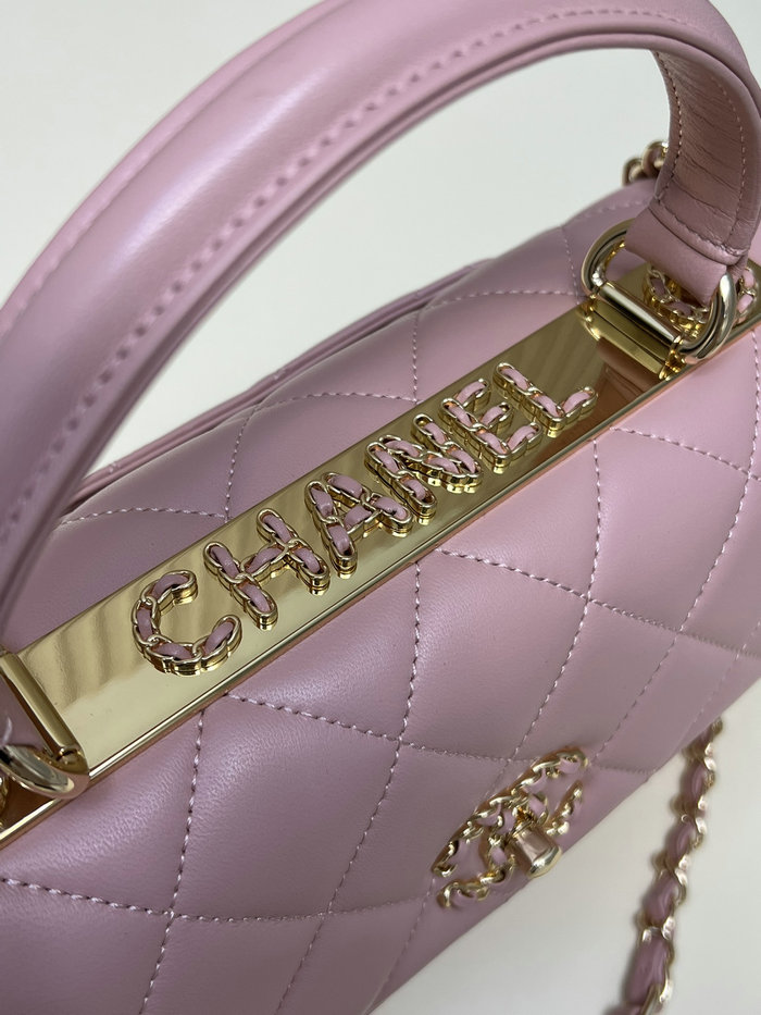 Chanel Flap Bag With Top Handle Pink A92236
