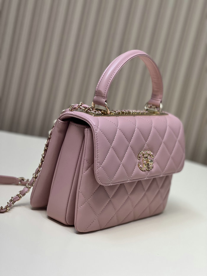 Chanel Flap Bag With Top Handle Pink A92236