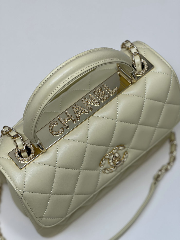 Chanel Flap Bag With Top Handle Yellow A92236