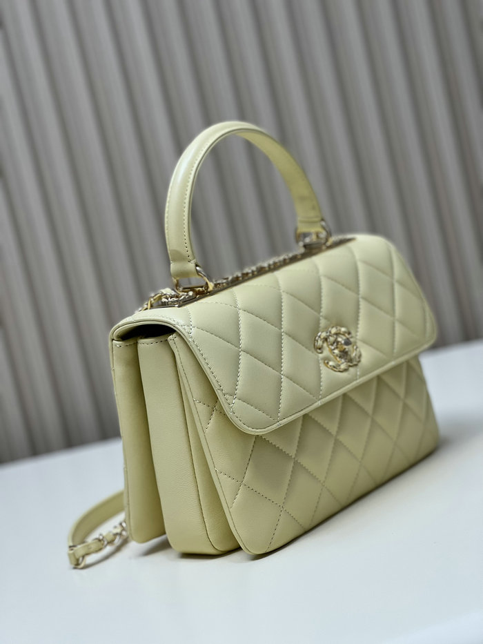Chanel Flap Bag With Top Handle Yellow A92236