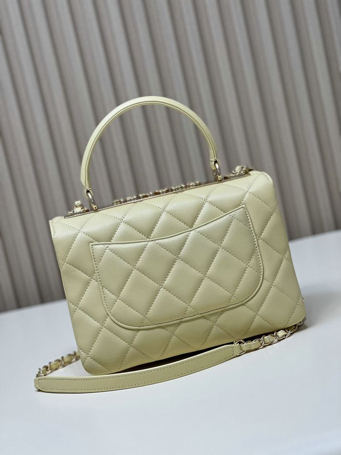 Chanel Flap Bag With Top Handle Yellow A92236