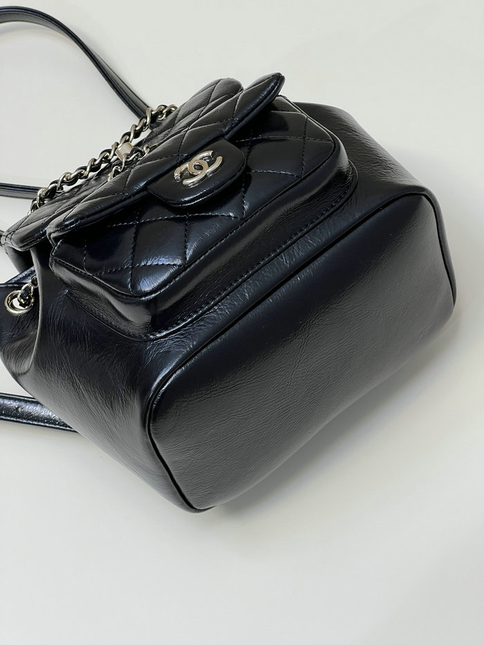 Chanel Shiny Calfskin Duma Backpack Black AS2908