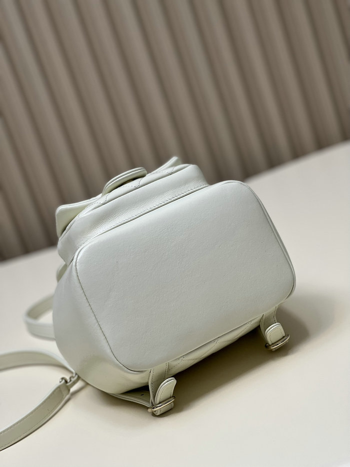 Chanel Shiny Calfskin Duma Backpack White AS2908