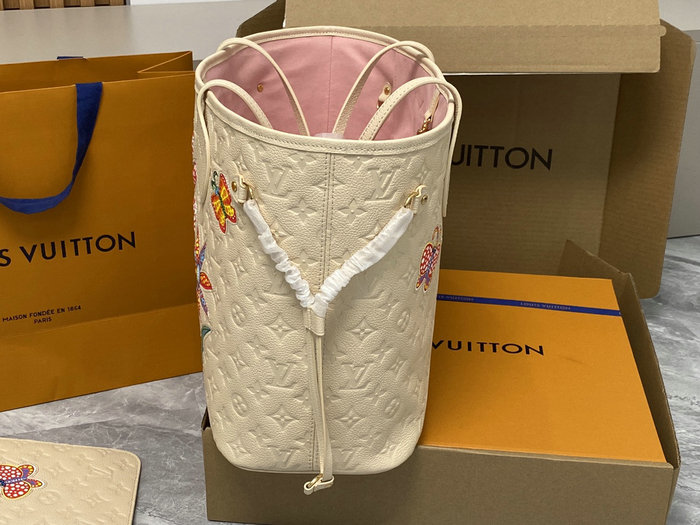 LV x YK Neverfull MM Cream M21733