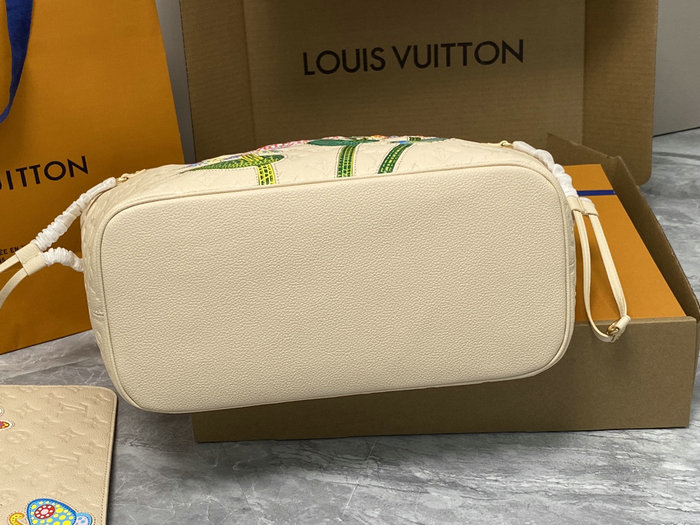 LV x YK Neverfull MM Cream M21733