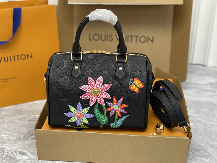 LV x YK Speedy Bandouliere 25 Black M46415