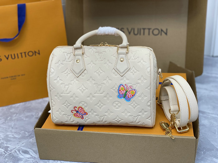 LV x YK Speedy Bandouliere 25 Cream M46415