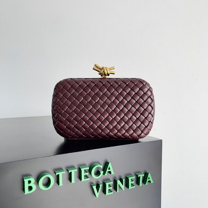 Bottega Veneta Classic Knot Clutch Burgundy B717622