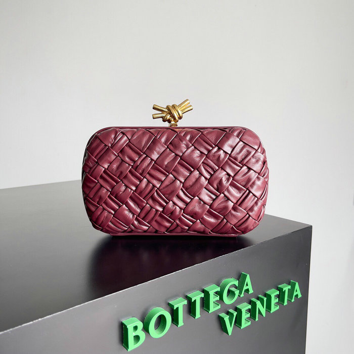 Bottega Veneta Knot Clutch Burgundy B717622