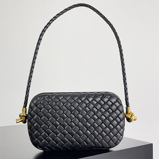 Bottega Veneta Knot Minaudiere Shoulder Bag Black B717623