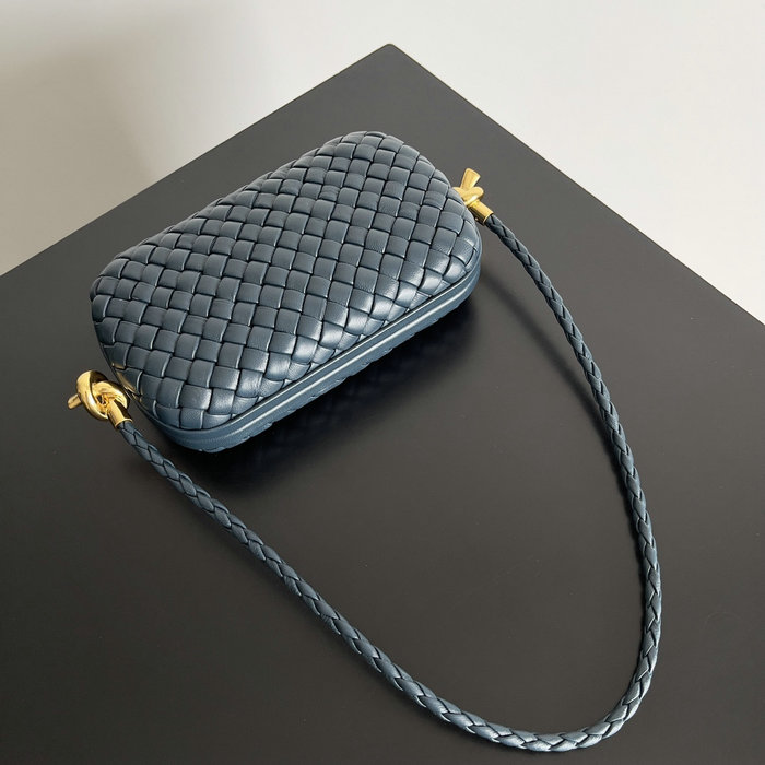 Bottega Veneta Knot Minaudiere Shoulder Bag Blue B717623