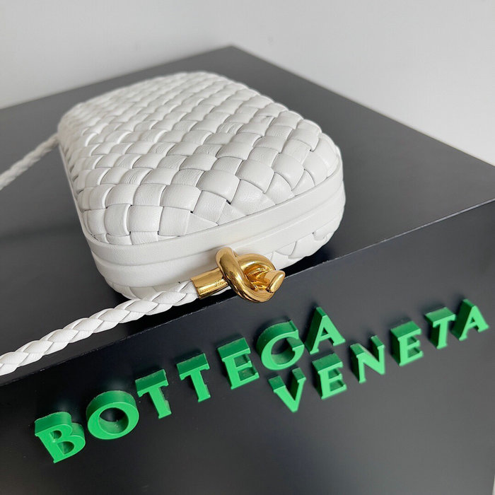 Bottega Veneta Knot Minaudiere Shoulder Bag White B717623