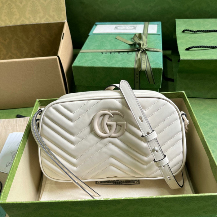 Gucci GG Marmont Small Matelasse Shoulder Bag White 447632