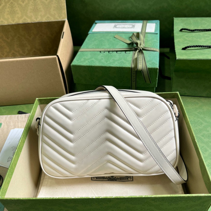 Gucci GG Marmont Small Matelasse Shoulder Bag White 447632