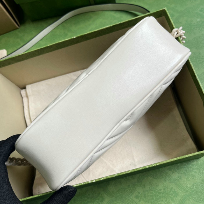 Gucci GG Marmont Small Matelasse Shoulder Bag White 447632