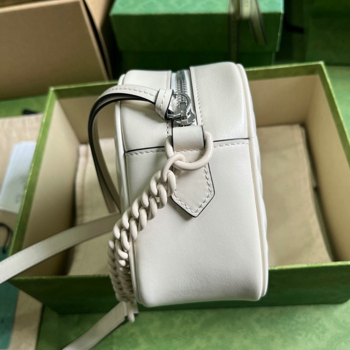 Gucci GG Marmont Small Matelasse Shoulder Bag White 447632