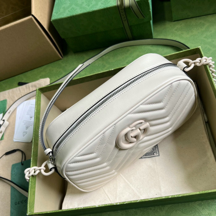 Gucci GG Marmont Small Matelasse Shoulder Bag White 447632