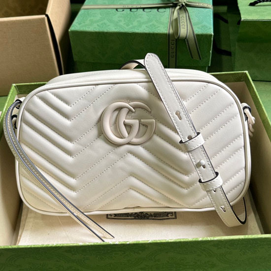 Gucci GG Marmont Small Matelasse Shoulder Bag White 447632