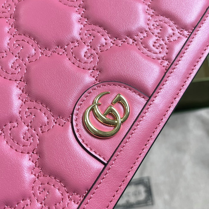 Gucci leather chain wallet pink 723787