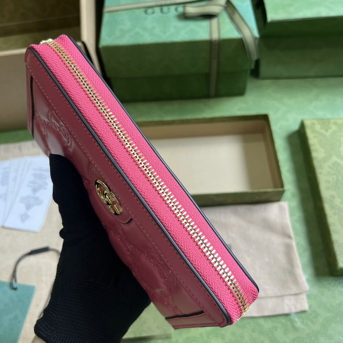 Gucci leather wallet pink 723784