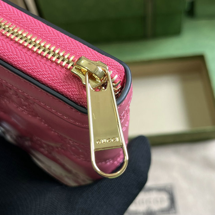 Gucci leather wallet pink 723784