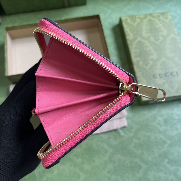 Gucci leather wallet pink 723784