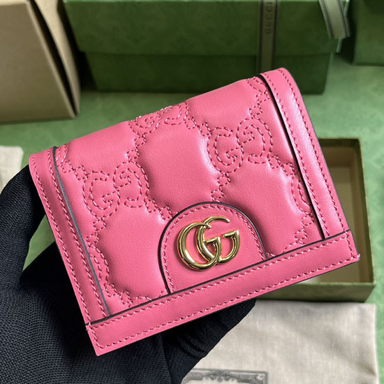 Gucci leather wallet pink 723786