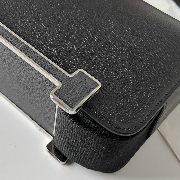 Hermes Geta Chevre Bag Black with Silver HG06211