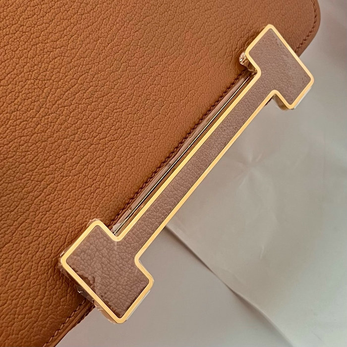 Hermes Geta Chevre Bag Golden Brown HG06211