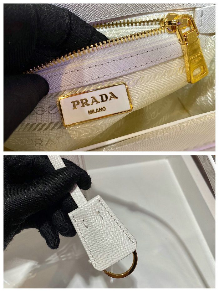 Prada Galleria Saffiano leather mini-bag White 1BA906